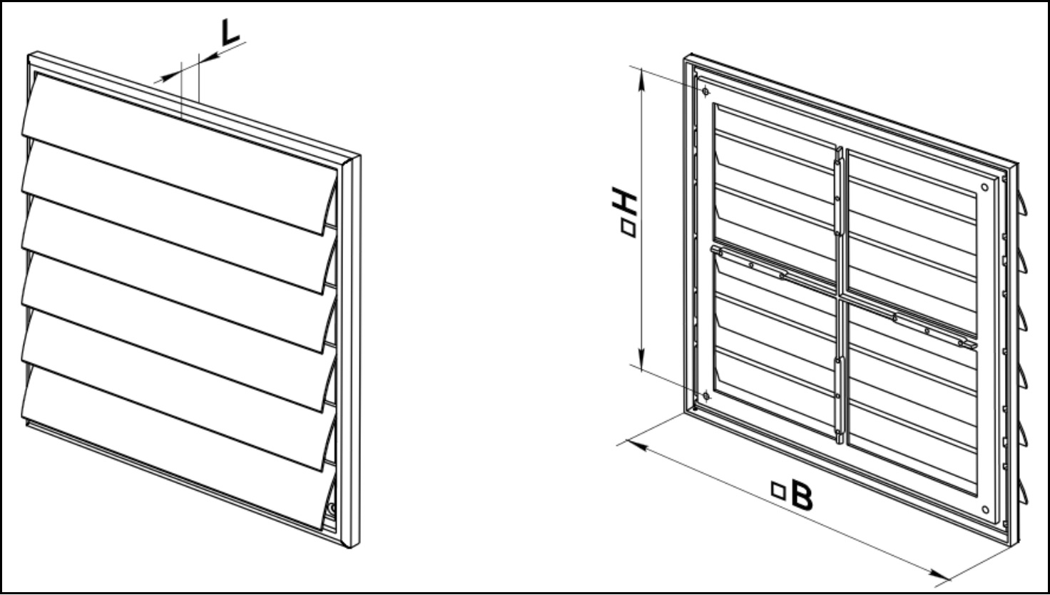 Габаритные размеры вытяжной решетки ВЕНТС МВ 250 Ж